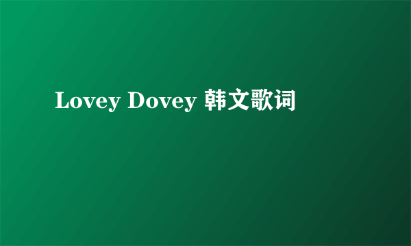 Lovey Dovey 韩文歌词