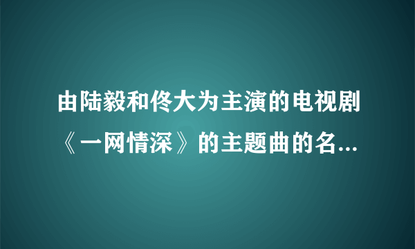 由陆毅和佟大为主演的电视剧《一网情深》的主题曲的名字是什么呀？