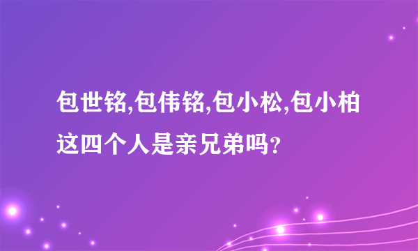 包世铭,包伟铭,包小松,包小柏这四个人是亲兄弟吗？