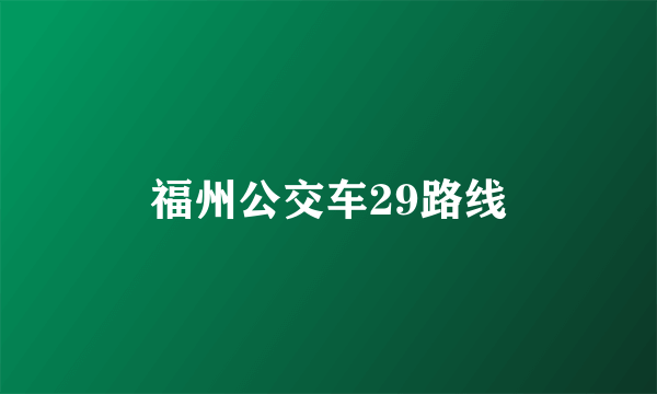 福州公交车29路线