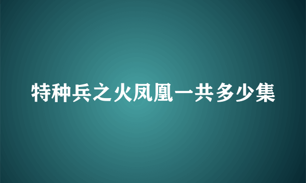 特种兵之火凤凰一共多少集