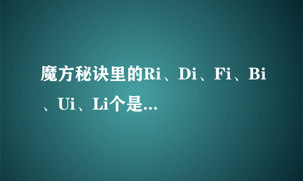 魔方秘诀里的Ri、Di、Fi、Bi、Ui、Li个是什么意思啊？