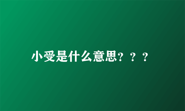 小受是什么意思？？？