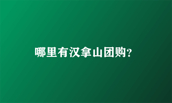 哪里有汉拿山团购？