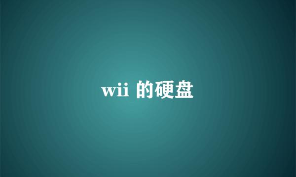 wii 的硬盘