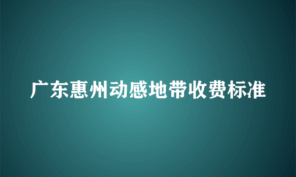 广东惠州动感地带收费标准