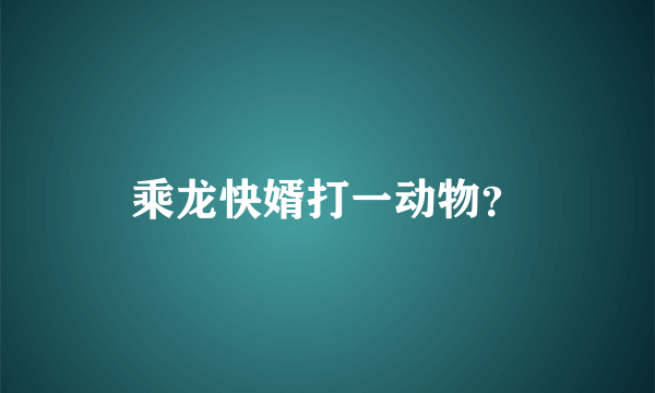 乘龙快婿打一动物？