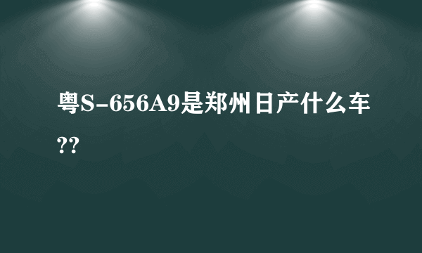 粤S-656A9是郑州日产什么车??