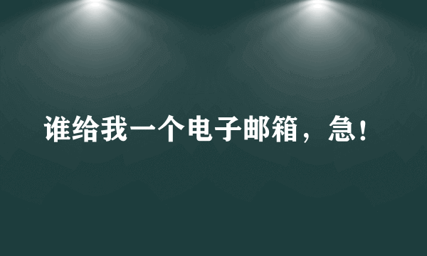 谁给我一个电子邮箱，急！