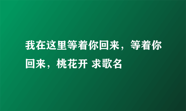 我在这里等着你回来，等着你回来，桃花开 求歌名