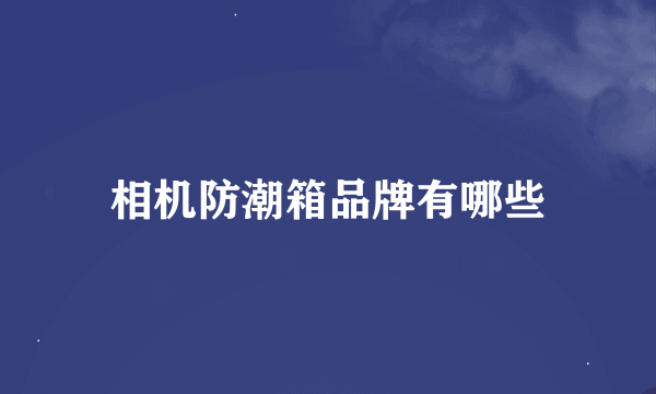 相机防潮箱品牌有哪些