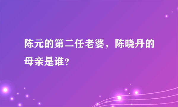 陈元的第二任老婆，陈晓丹的母亲是谁？