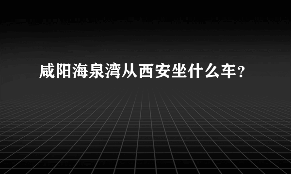 咸阳海泉湾从西安坐什么车？