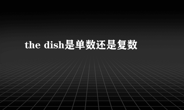 the dish是单数还是复数