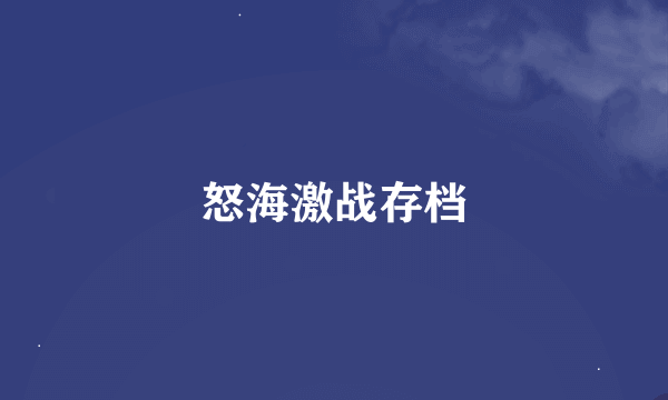 怒海激战存档