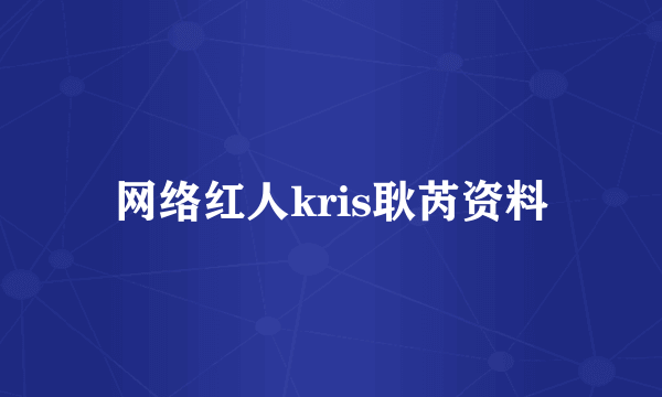 网络红人kris耿芮资料