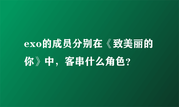 exo的成员分别在《致美丽的你》中，客串什么角色？