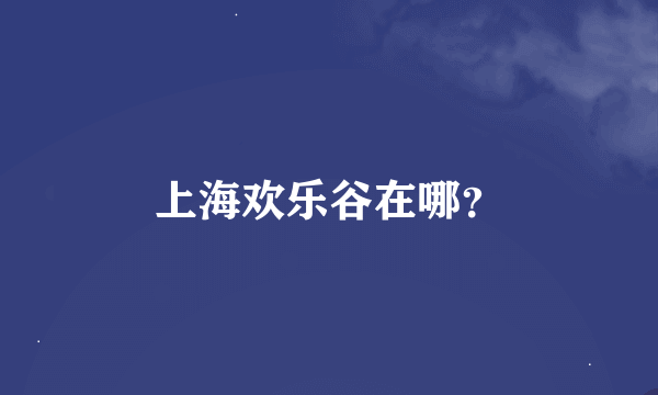 上海欢乐谷在哪？