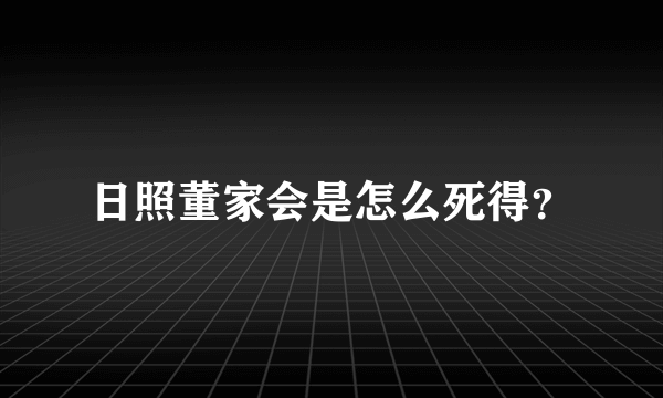 日照董家会是怎么死得？