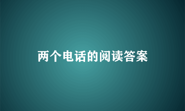 两个电话的阅读答案