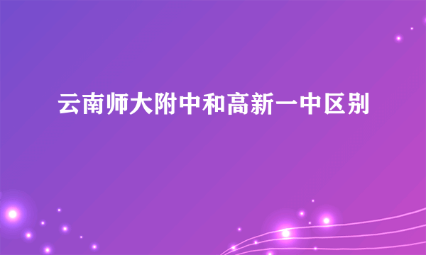 云南师大附中和高新一中区别