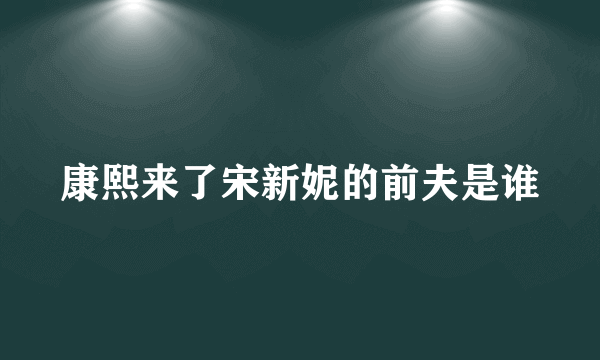 康熙来了宋新妮的前夫是谁