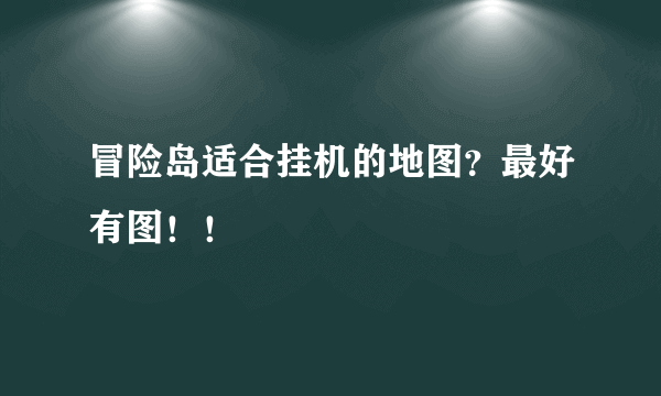 冒险岛适合挂机的地图？最好有图！！