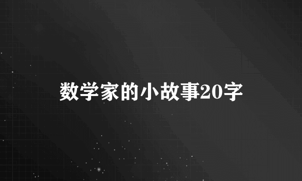 数学家的小故事20字