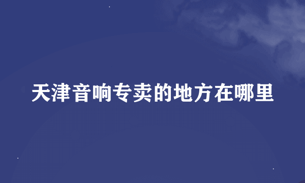 天津音响专卖的地方在哪里