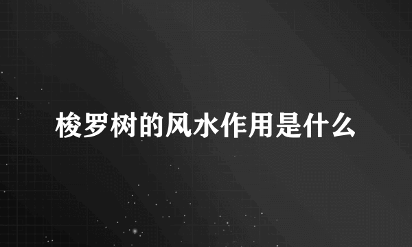 梭罗树的风水作用是什么