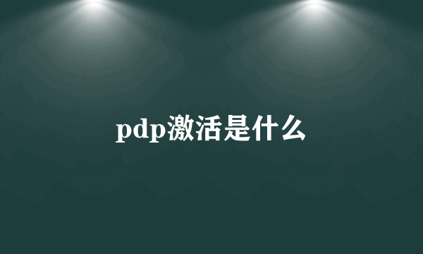 pdp激活是什么