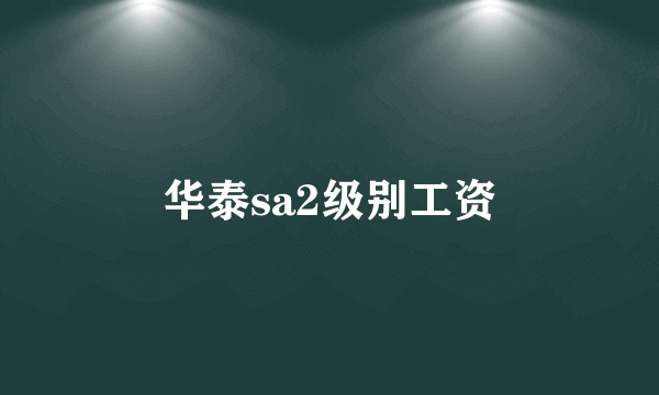 华泰sa2级别工资