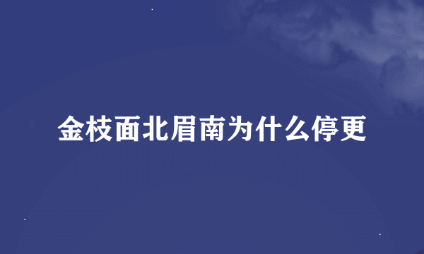 金枝面北眉南为什么停更