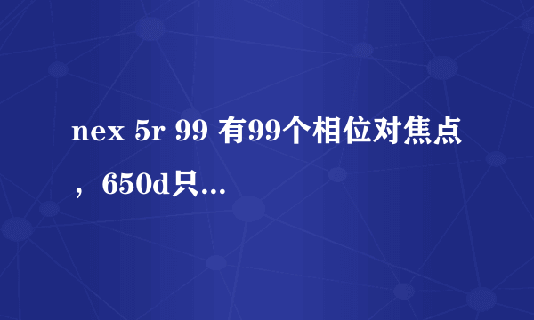 nex 5r 99 有99个相位对焦点，650d只有9个，难道差这么多？