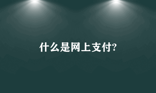 什么是网上支付?