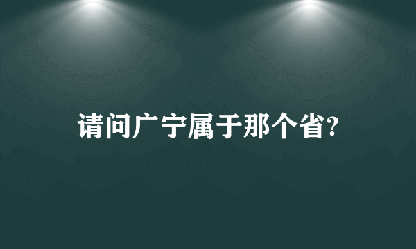 请问广宁属于那个省?