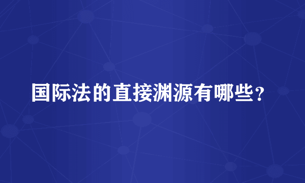 国际法的直接渊源有哪些？