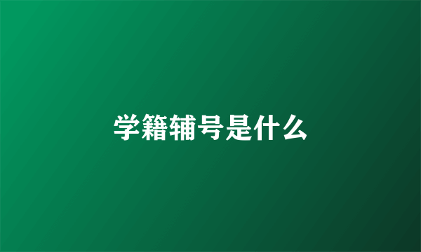 学籍辅号是什么