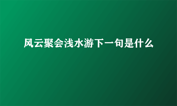 风云聚会浅水游下一句是什么