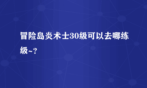 冒险岛炎术士30级可以去哪练级~？