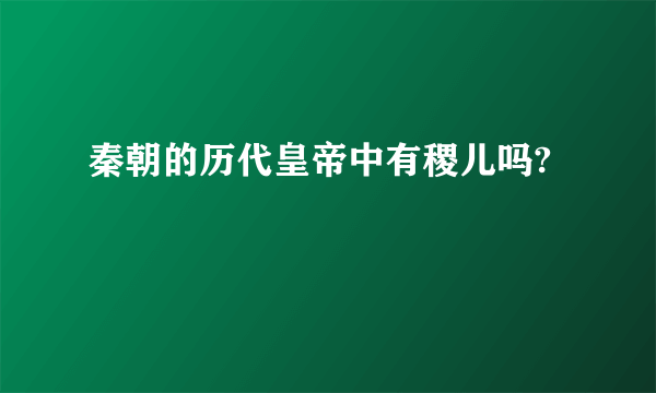 秦朝的历代皇帝中有稷儿吗?