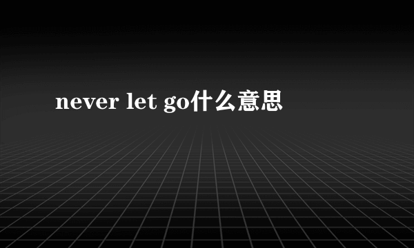 never let go什么意思