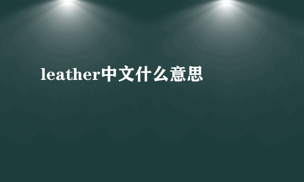 leather中文什么意思