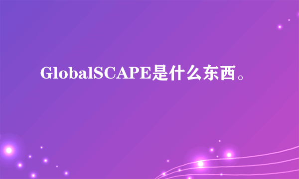 GlobalSCAPE是什么东西。