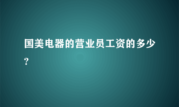 国美电器的营业员工资的多少?