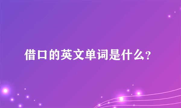 借口的英文单词是什么？