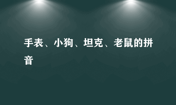 手表、小狗、坦克、老鼠的拼音