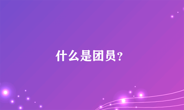 什么是团员？