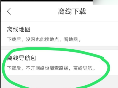 百度地图离线导航包和离线地图包有什么区别