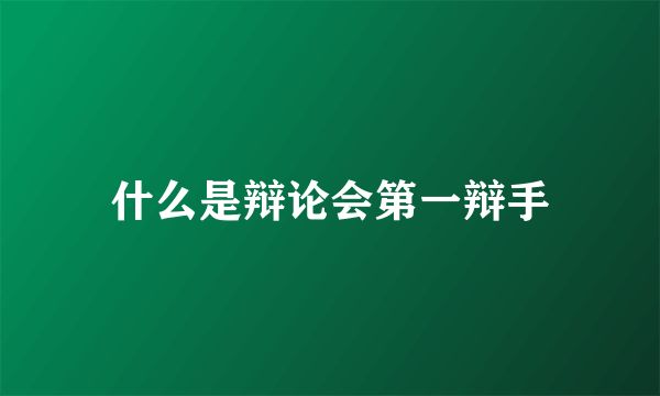 什么是辩论会第一辩手